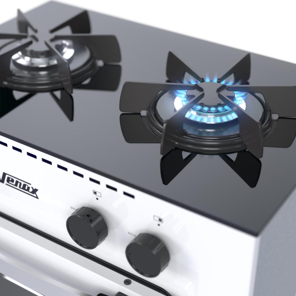 Fogao a Gas 2 Bocas com Forno Venax Mini Cook Branco