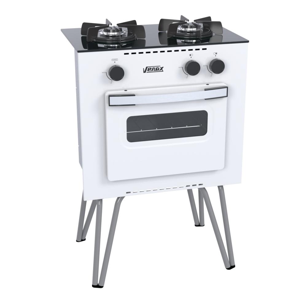 Fogao a Gas 2 Bocas com Forno Venax Mini Cook Branco
