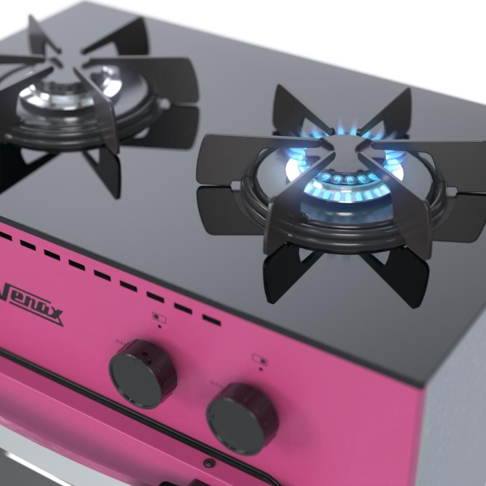 Fogao a Gas 2 Bocas com Forno Venax Mini Cook Pink