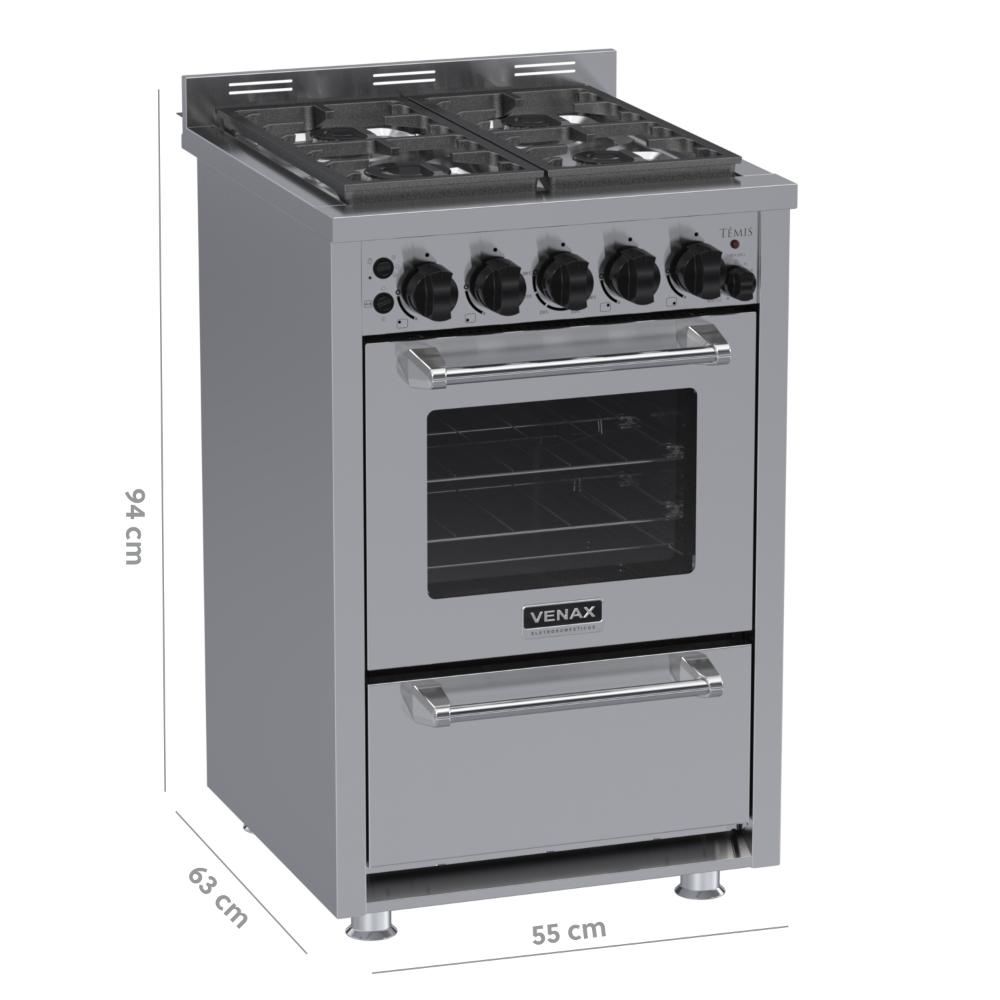 Fogao a Gas 4 Bocas Venax Temis Inox