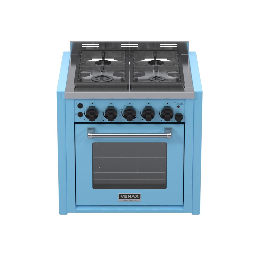 Fogao a Gas de Embutir 4 Bocas Venax Temis Azul