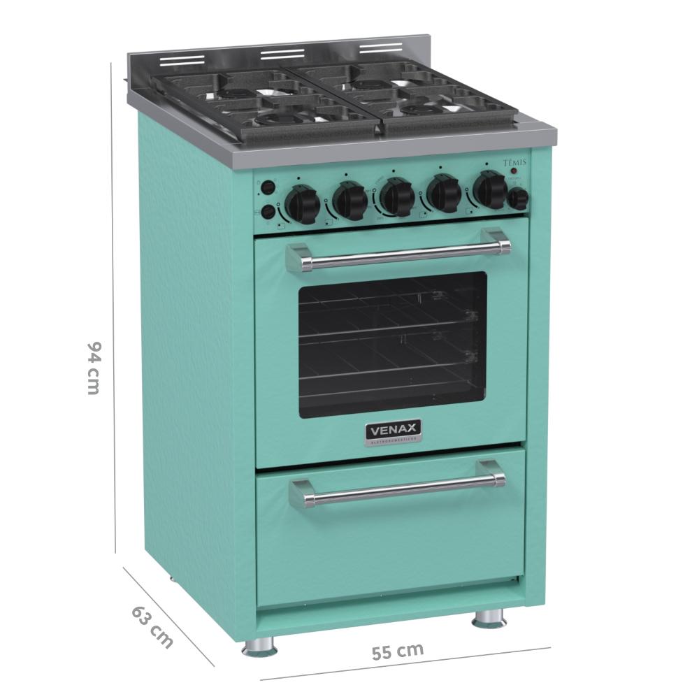 Fogao a Gas 4 Bocas Venax Temis Verde