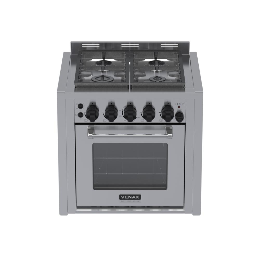 Fogao a Gas de Embutir 4 Bocas Venax Temis Inox