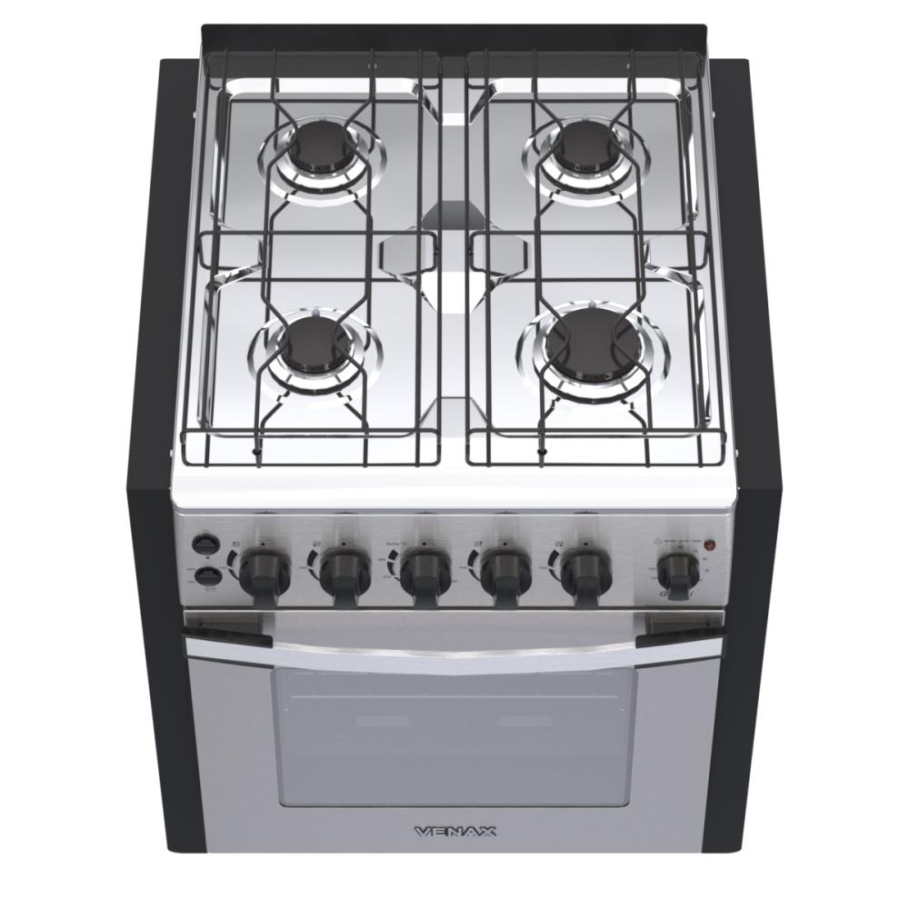 Fogao a Gas de Embutir 4 Bocas Venax Gaudi Platinum GII Inox