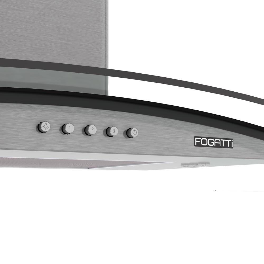 Coifa de Parede Nardelli 90cm Vidro Curvo Clean Kromanox