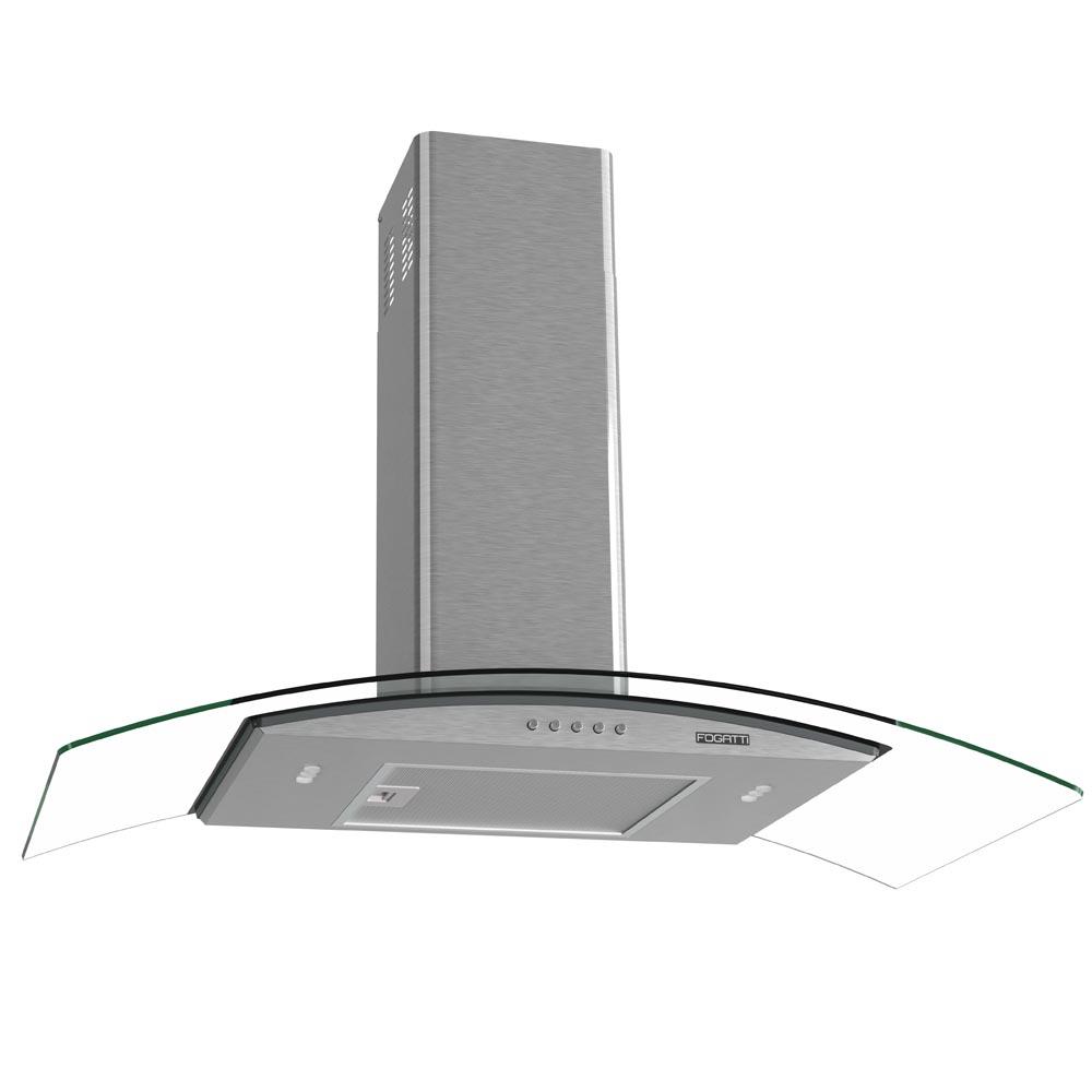 Coifa de Parede Nardelli 90cm Vidro Curvo Clean Kromanox