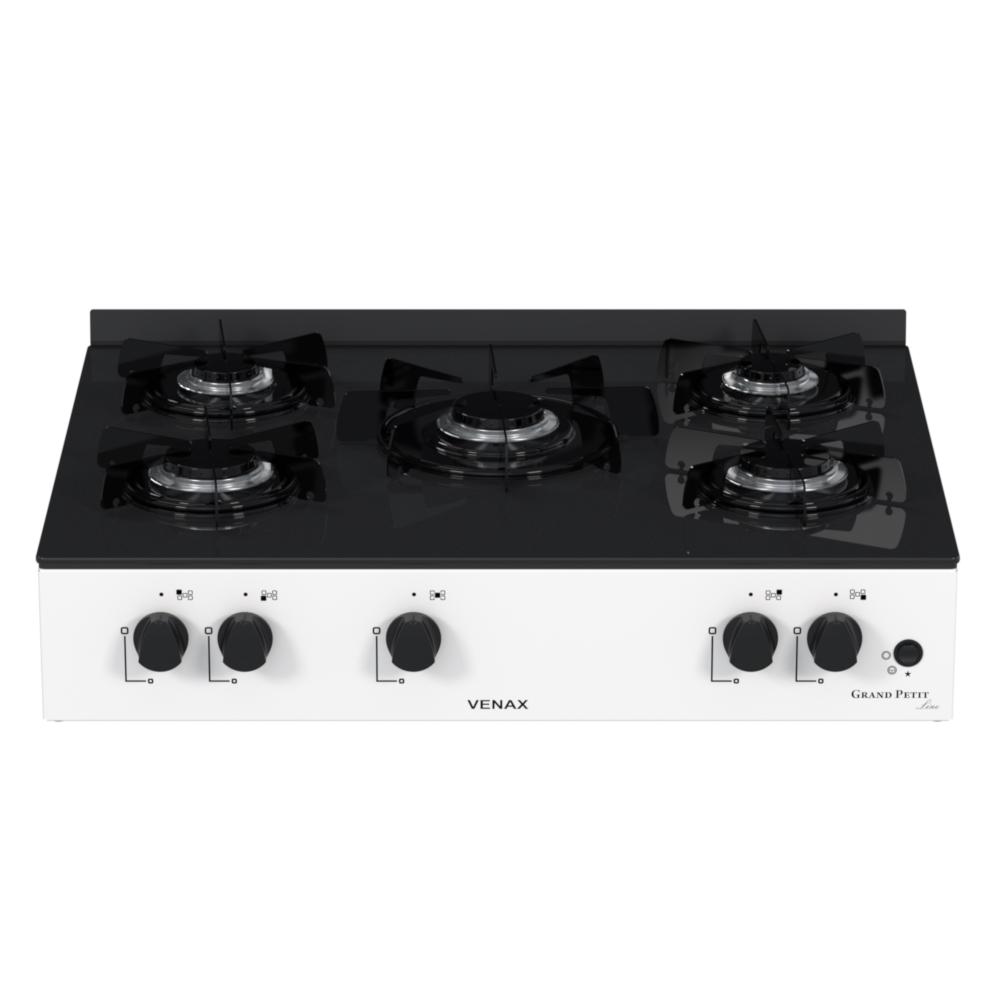 Fogao a Gas Portatil 5 Bocas Venax Grand Petit Line Branco