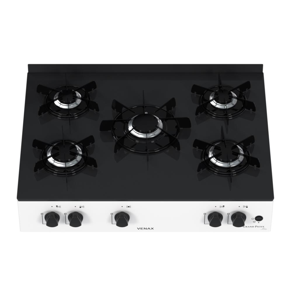 Fogao a Gas Portatil 5 Bocas Venax Grand Petit Line Branco