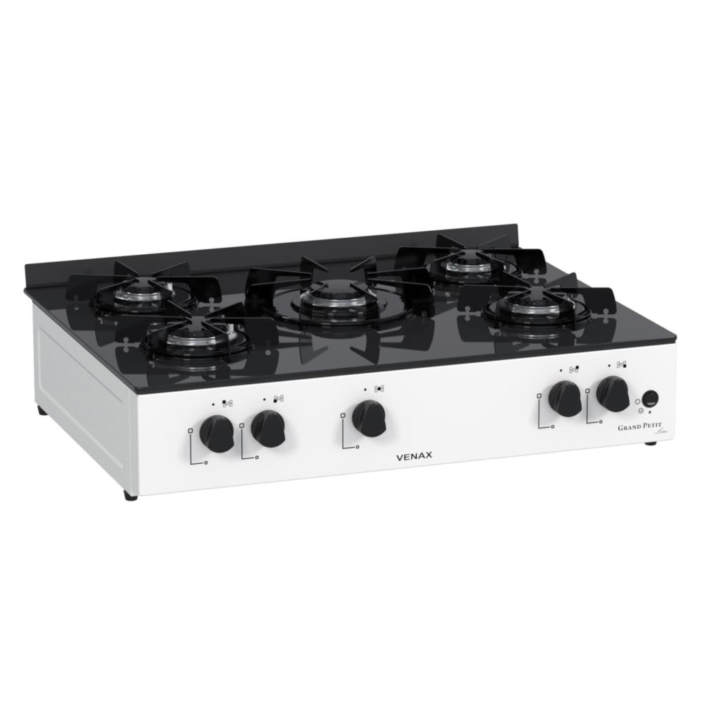 Fogao a Gas Portatil 5 Bocas Venax Grand Petit Line Branco