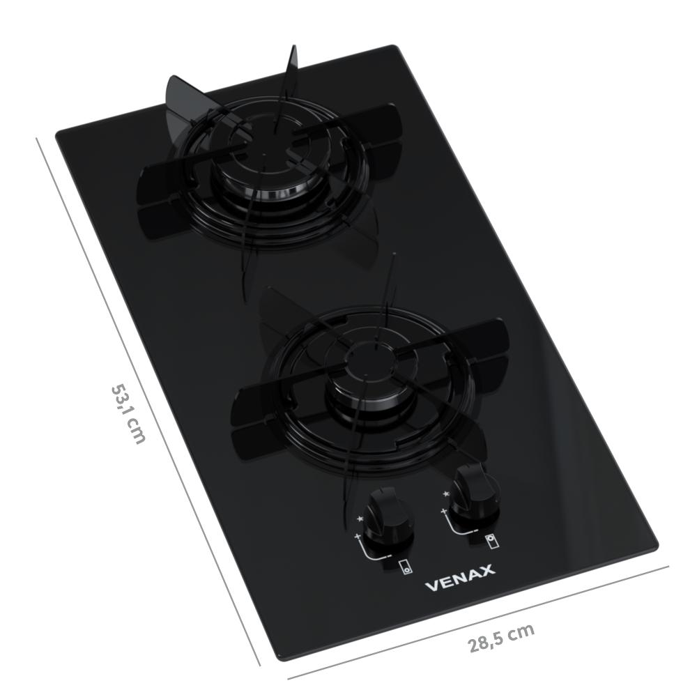 Cooktop a Gas 2 Bocas Venax Líbero Preto