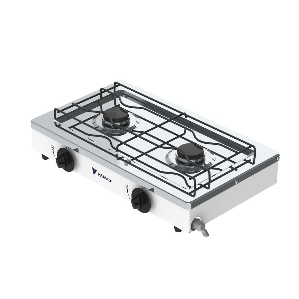Fogao a Gas Portatil 2 Bocas Venax Flamalar Branco