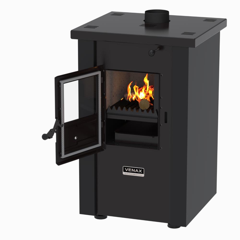 Calefator a Lenha Venax Vulcano Dupla Combustao Preto