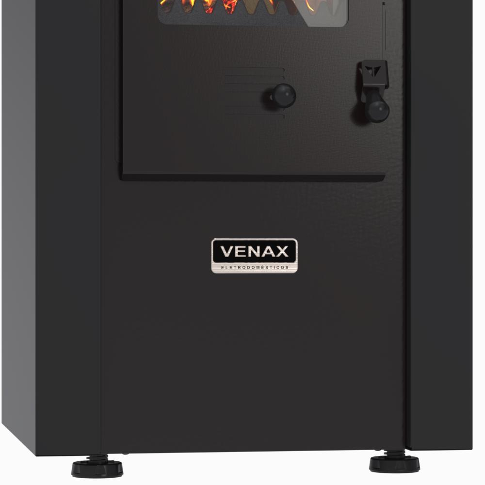 Calefator a Lenha Venax Vulcano Dupla Combustao Preto