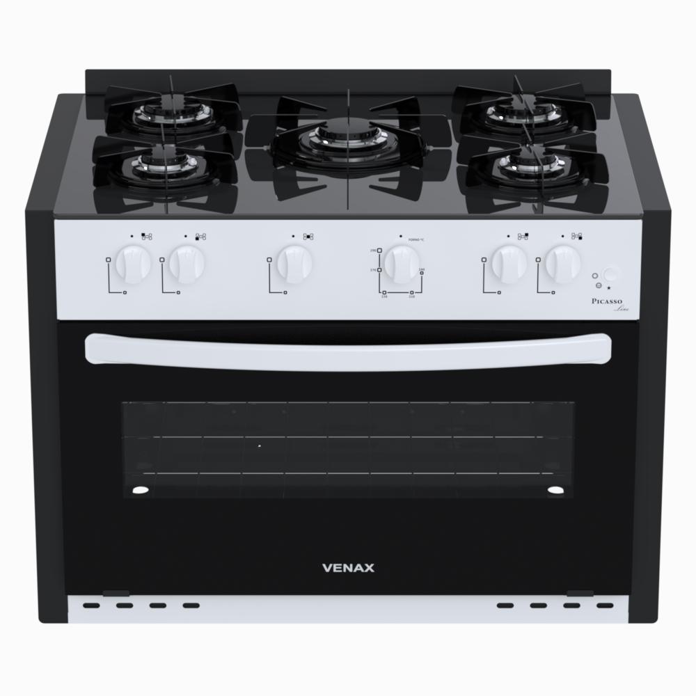 Fogao a Gas de Embutir 5 Bocas Venax Picasso Line Branco
