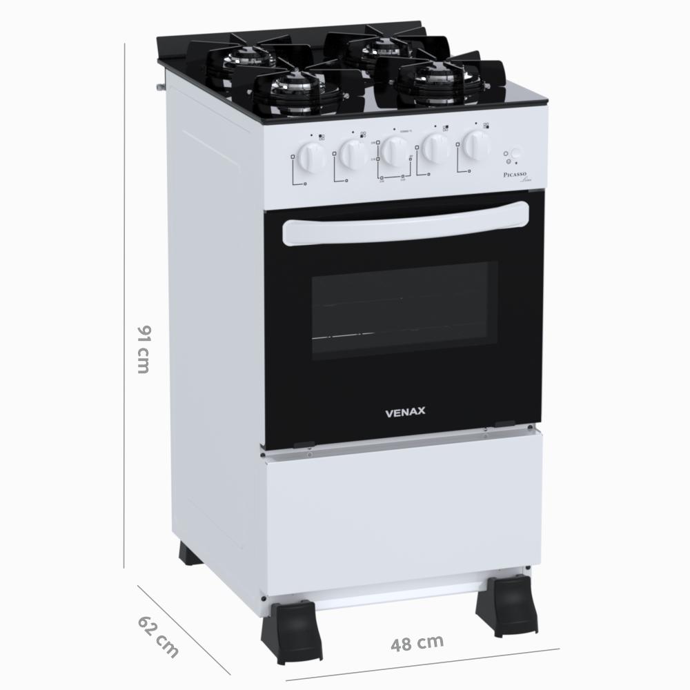 Fogao a Gas 4 Bocas Venax Picasso Line Branco