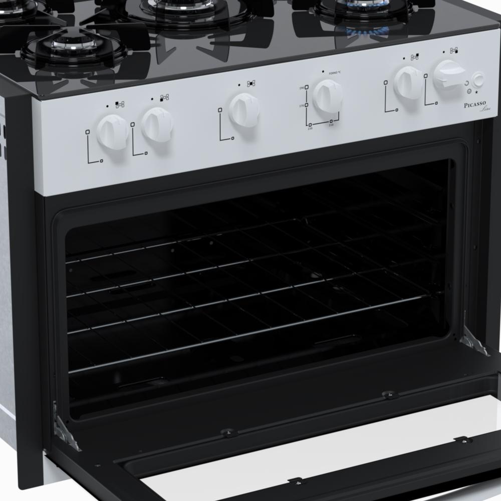 Fogao a Gas de Embutir 5 Bocas Venax Picasso Line Branco