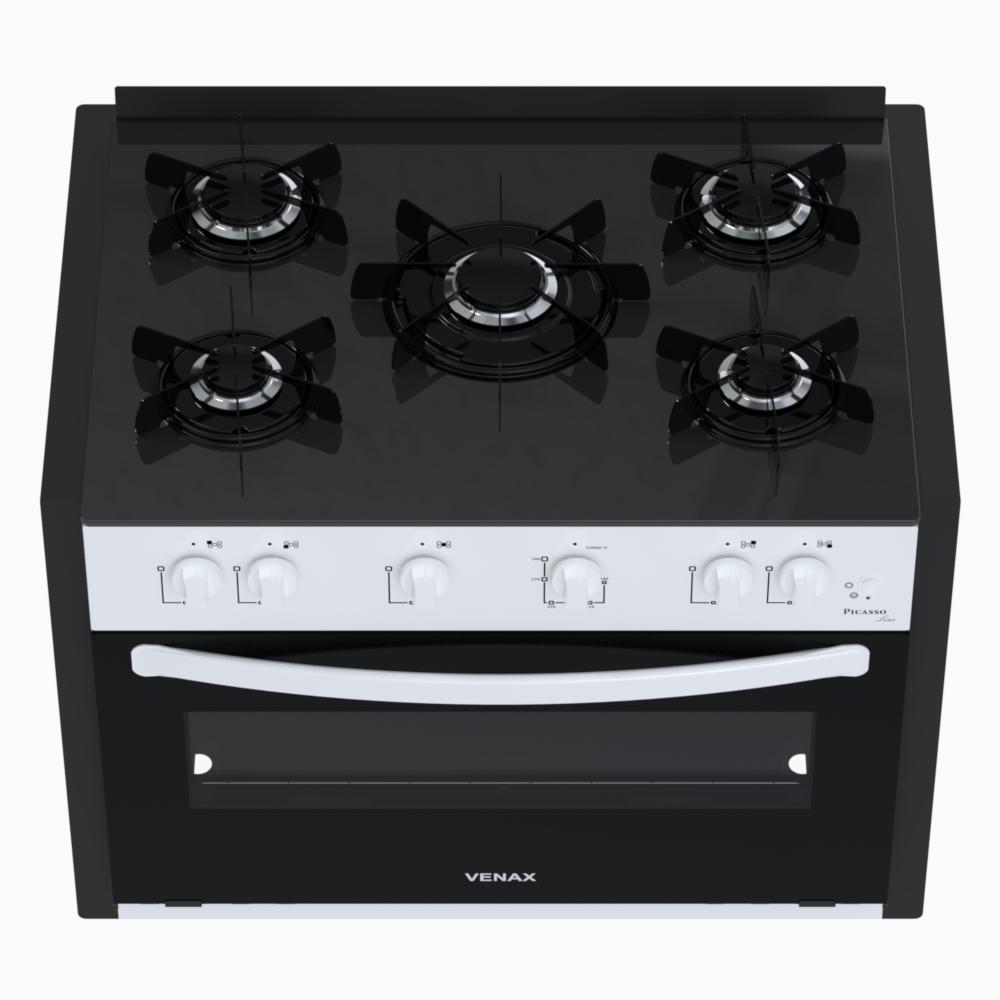 Fogao a Gas de Embutir 5 Bocas Venax Picasso Line Branco