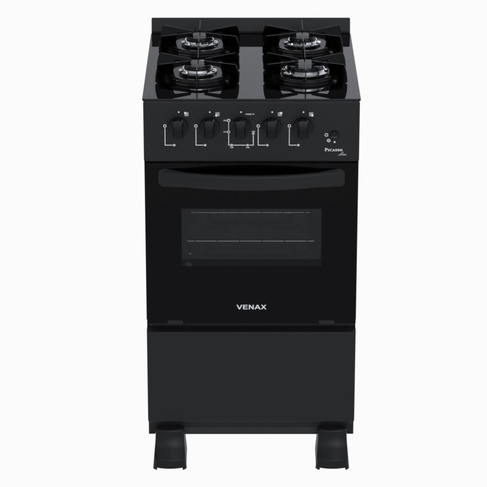 Fogao a Gas 4 Bocas Venax Picasso Line Preto