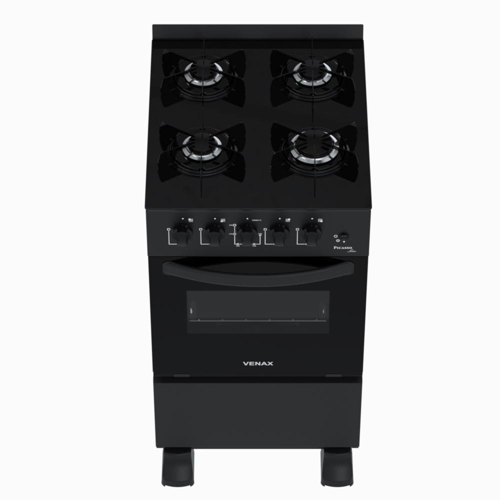 Fogao a Gas 4 Bocas Venax Picasso Line Preto