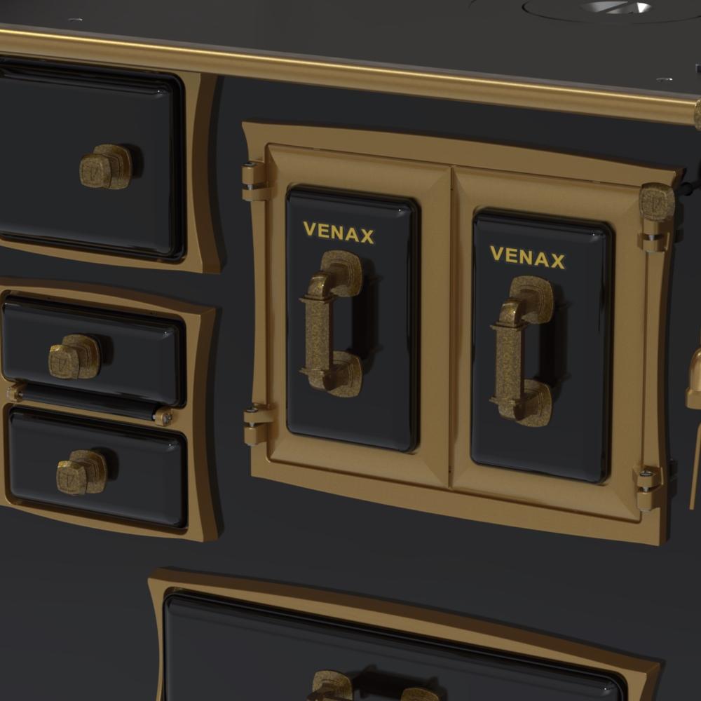 Fogao a Lenha Venax GII n 2 Renaissance Preto Cald