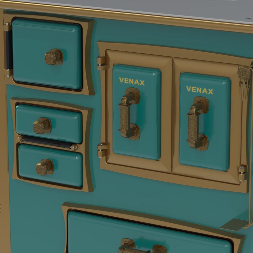 Fogao a Lenha Venax n 1 Renaissance Chapa de Aluminio Turquesa