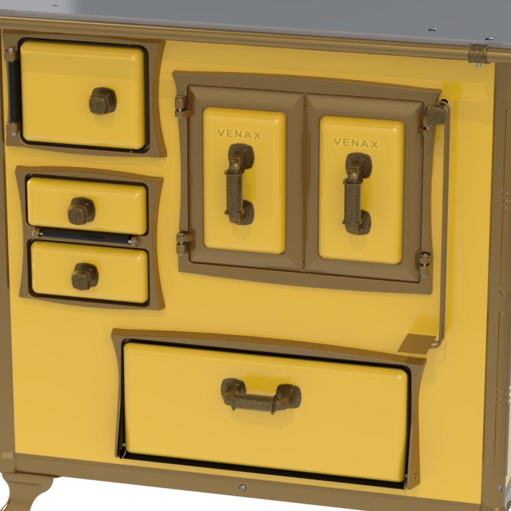 Fogao a Lenha Venax n 1 Renaissance Chapa de Aluminio Amarelo