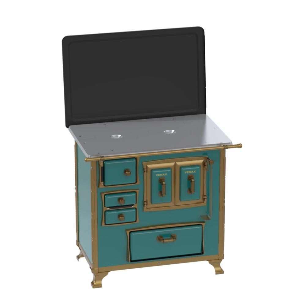 Fogao a Lenha Venax n 1 Renaissance Chapa de Aluminio Turquesa