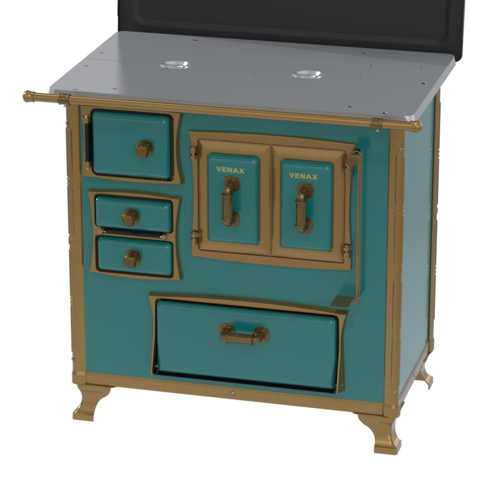 Fogao a Lenha Venax n 1 Renaissance Chapa de Aluminio Turquesa