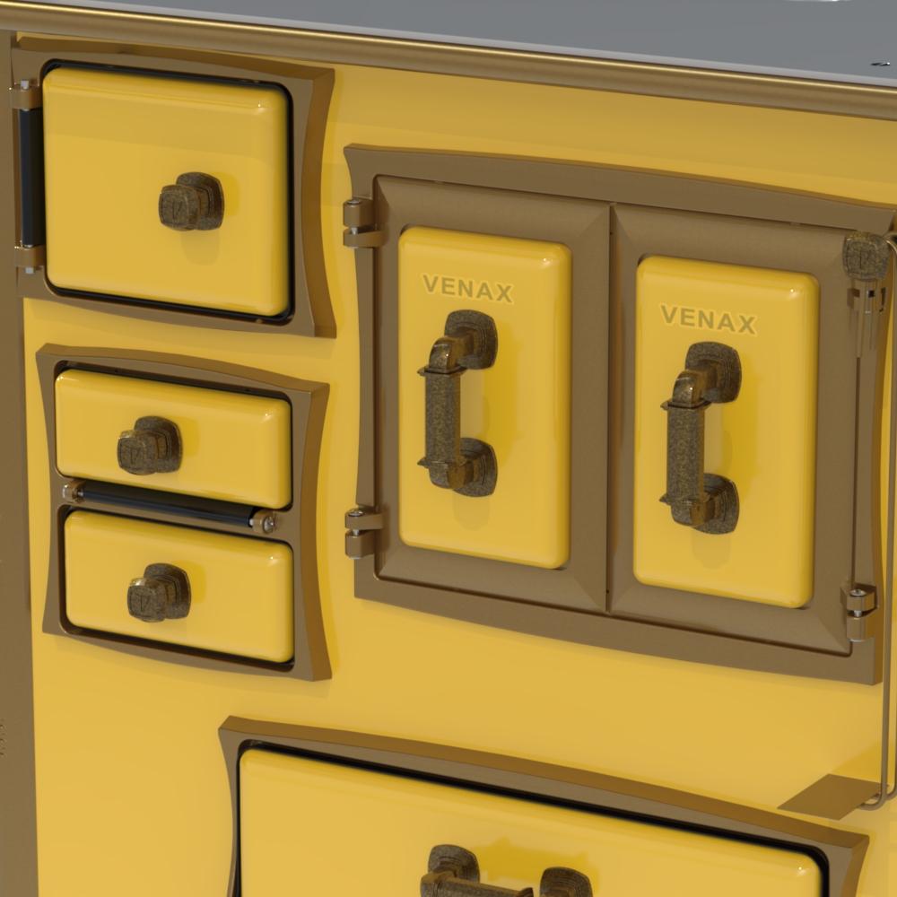 Fogao a Lenha Venax n 1 Renaissance Chapa de Aluminio Amarelo