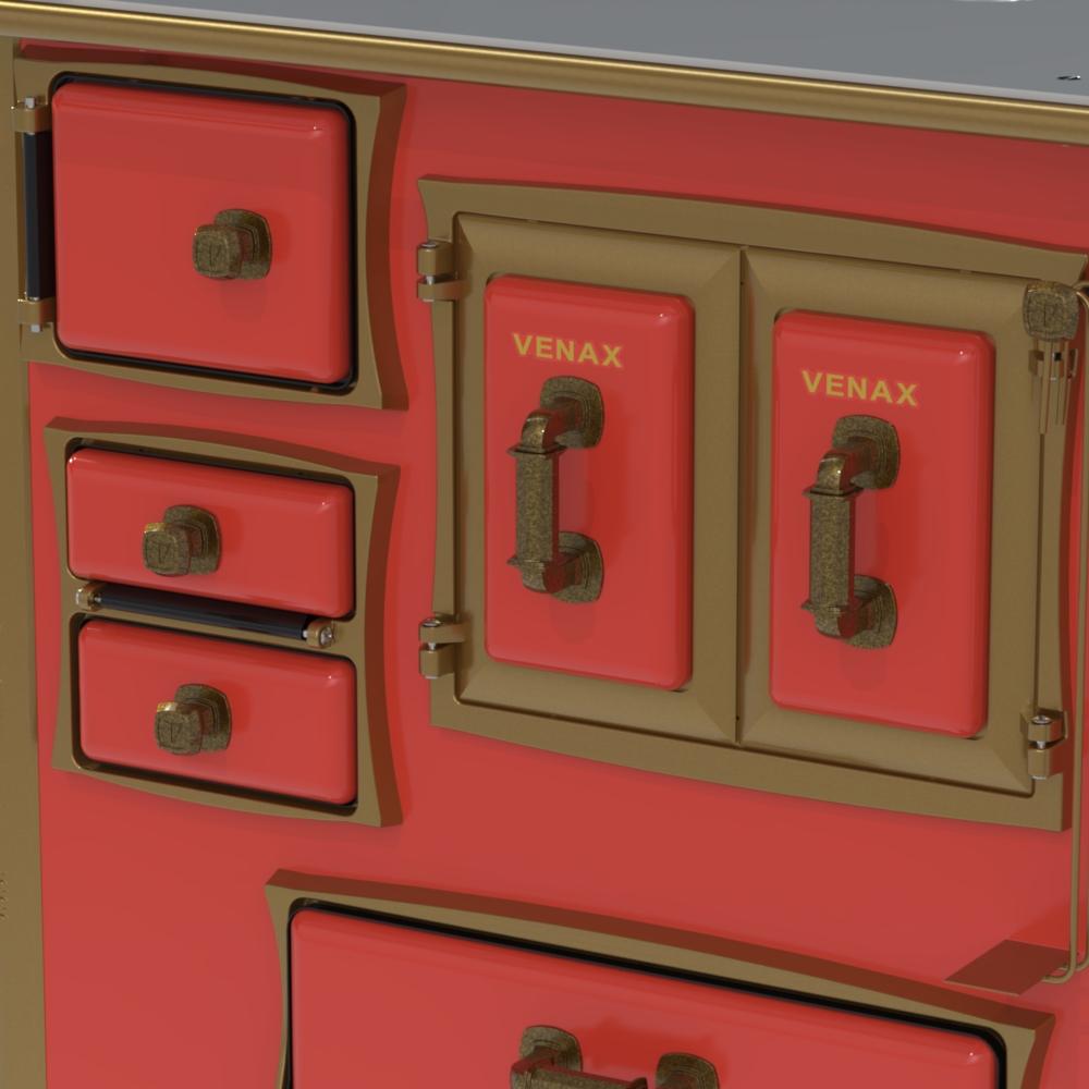 Fogao a Lenha Venax n 1 Renaissance Chapa de Aluminio Vermelho