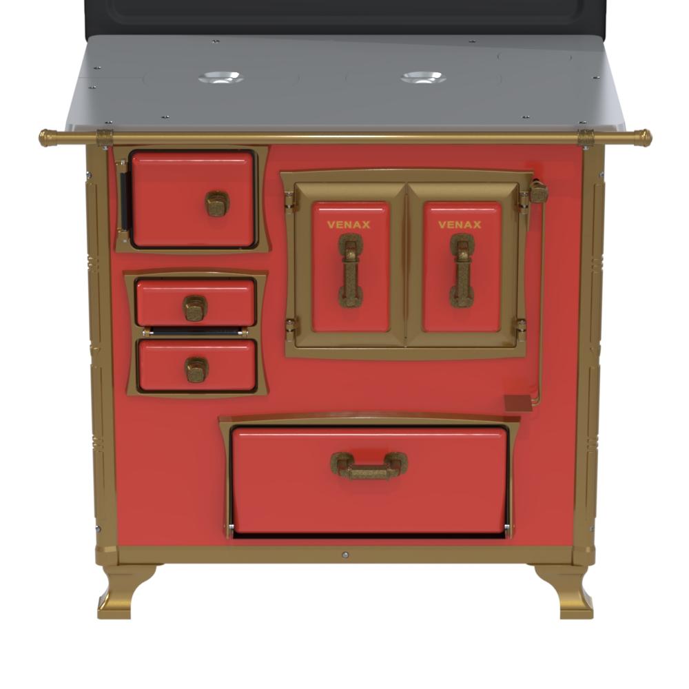 Fogao a Lenha Venax n 1 Renaissance Chapa de Aluminio Vermelho