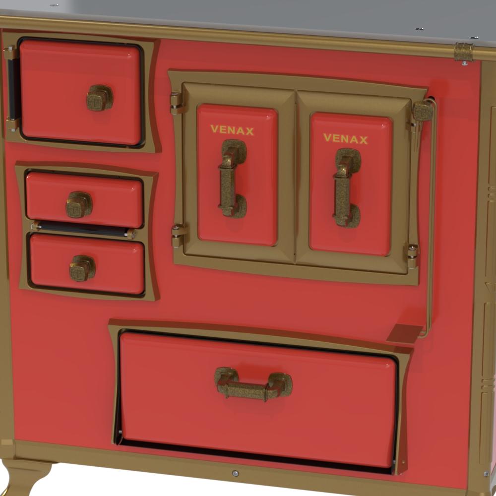 Fogao a Lenha Venax n 1 Renaissance Chapa de Aluminio Vermelho