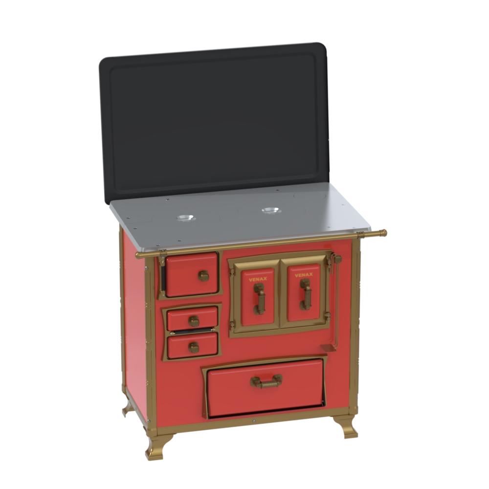 Fogao a Lenha Venax n 1 Renaissance Chapa de Aluminio Vermelho