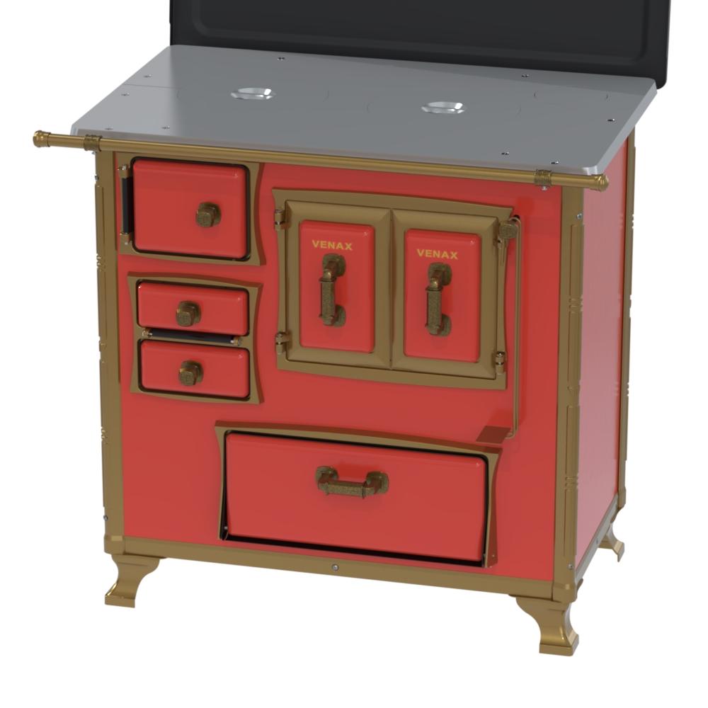 Fogao a Lenha Venax n 1 Renaissance Chapa de Aluminio Vermelho
