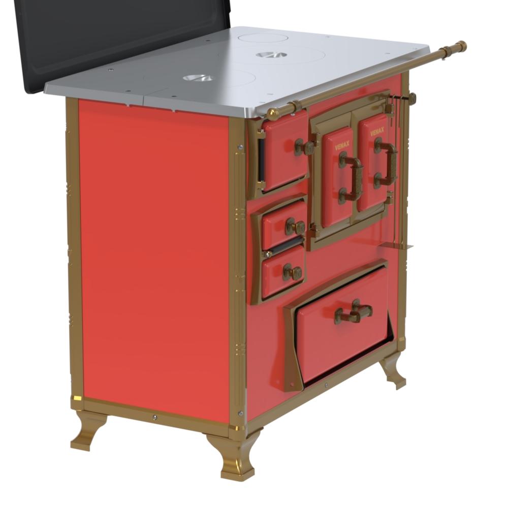 Fogao a Lenha Venax n 1 Renaissance Chapa de Aluminio Vermelho