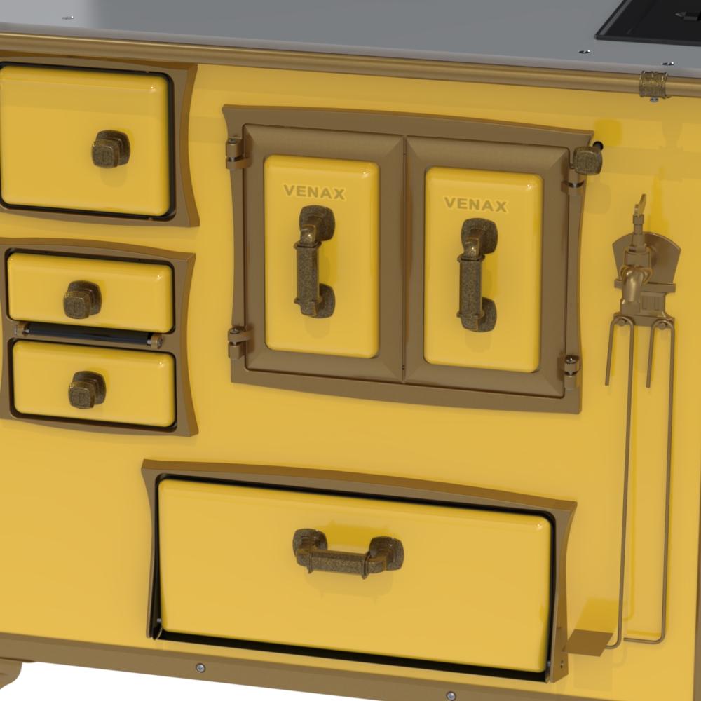 Fogao a Lenha Venax n 2 Renaissance Chapa de Aluminio Amarelo Cald
