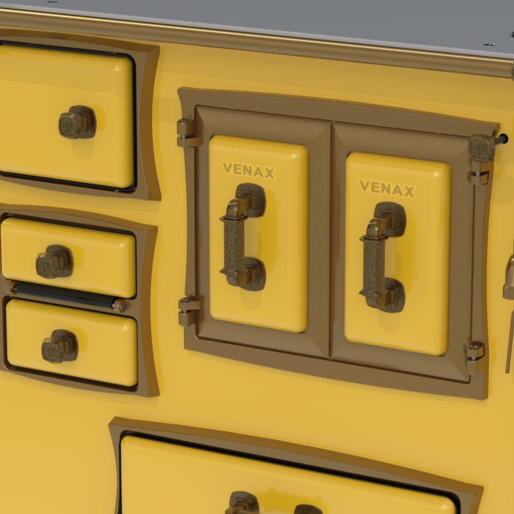 Fogao a Lenha Venax n 2 Renaissance Chapa de Aluminio Amarelo Cald