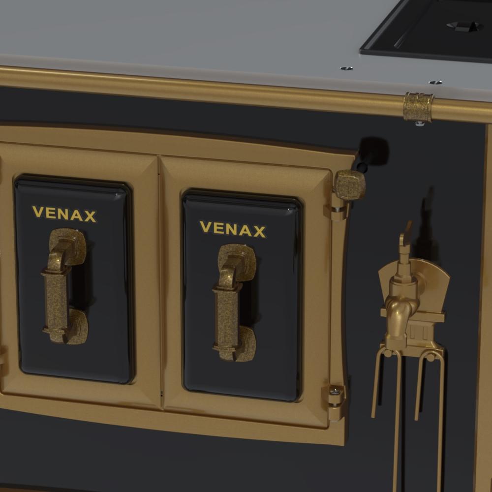 Fogao a Lenha Venax n 2 Renaissance Chapa de Aluminio Preto Cald