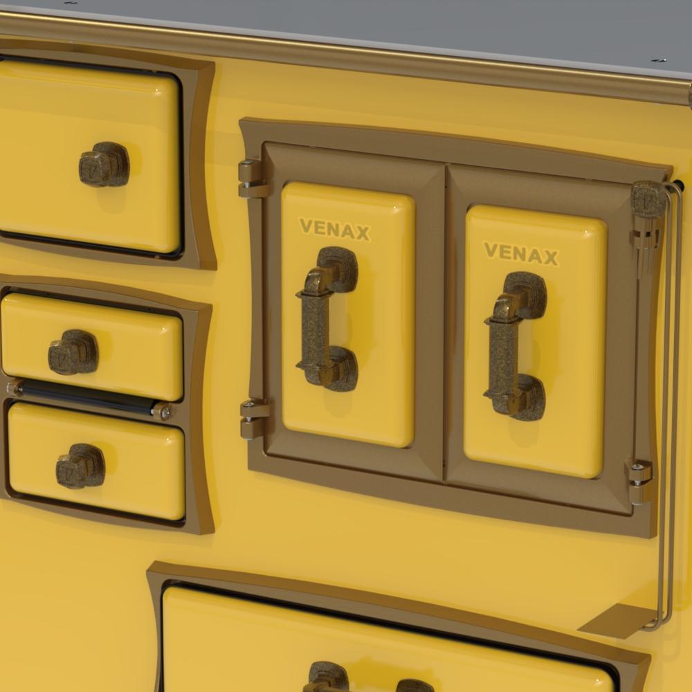 Fogao a Lenha Venax n 2 Renaissance Chapa de Aluminio Amarelo