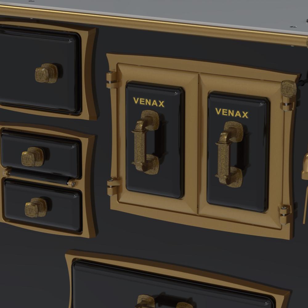 Fogao a Lenha Venax n 2 Renaissance Chapa de Aluminio Preto Cald