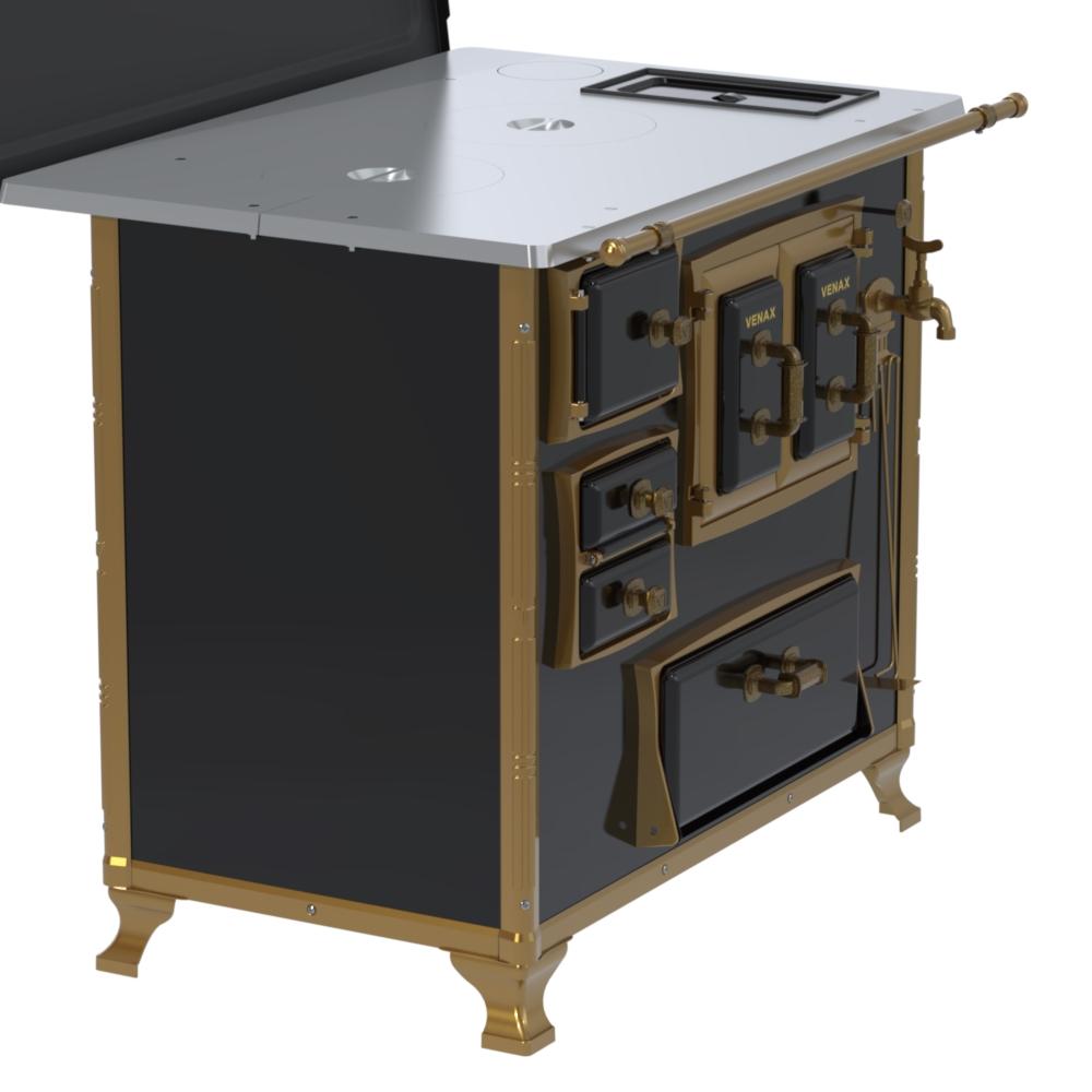 Fogao a Lenha Venax n 2 Renaissance Chapa de Aluminio Preto Cald