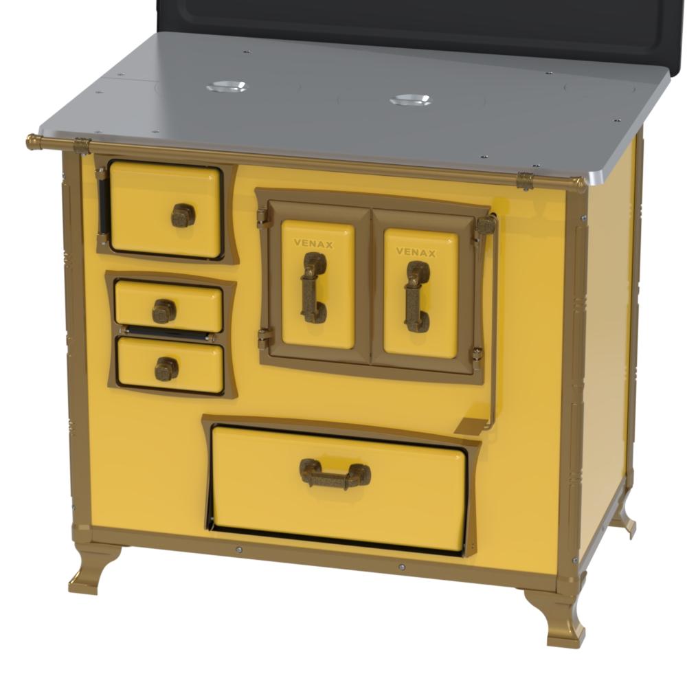 Fogao a Lenha Venax n 2 Renaissance Chapa de Aluminio Amarelo