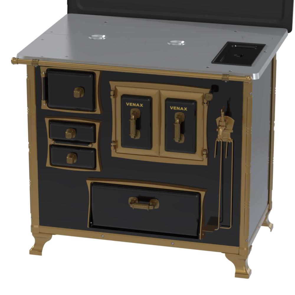 Fogao a Lenha Venax n 2 Renaissance Chapa de Aluminio Preto Cald