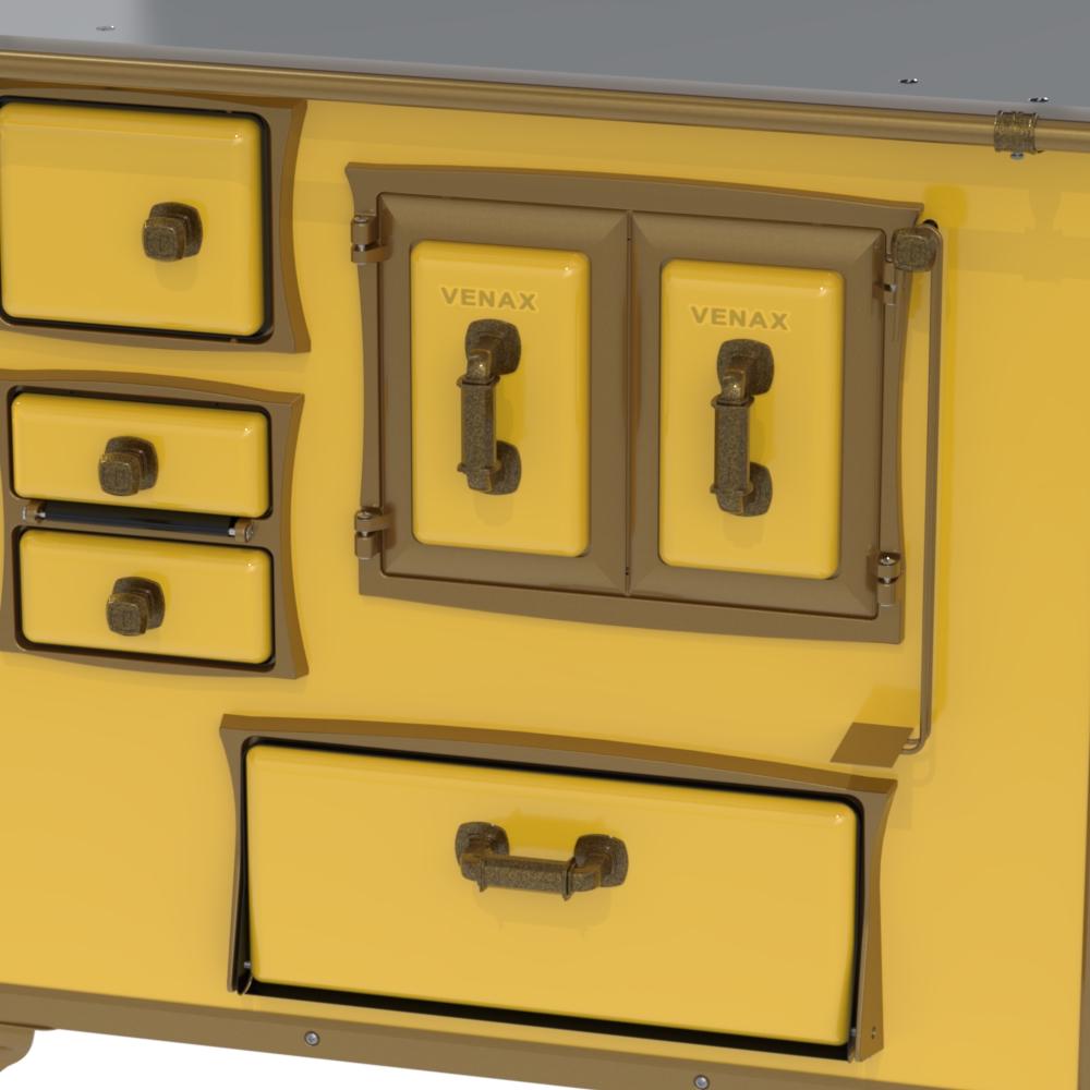 Fogao a Lenha Venax n 2 Renaissance Chapa de Aluminio Amarelo