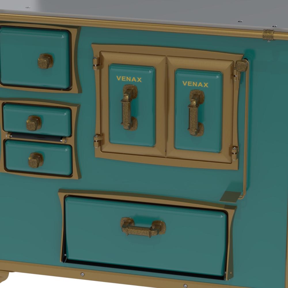 Fogao a Lenha Venax n 2 Renaissance Chapa de Aluminio Turquesa