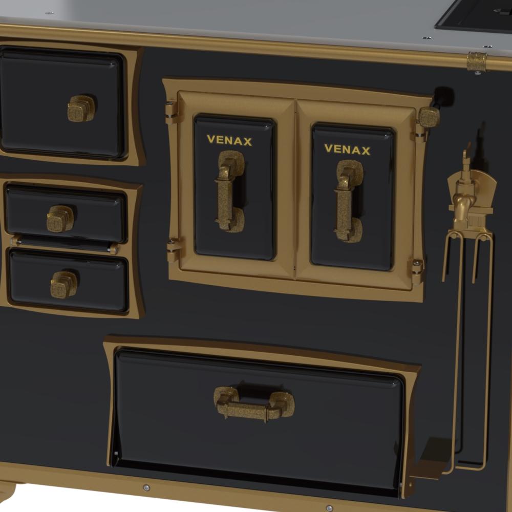 Fogao a Lenha Venax n 2 Renaissance Chapa de Aluminio Preto Cald