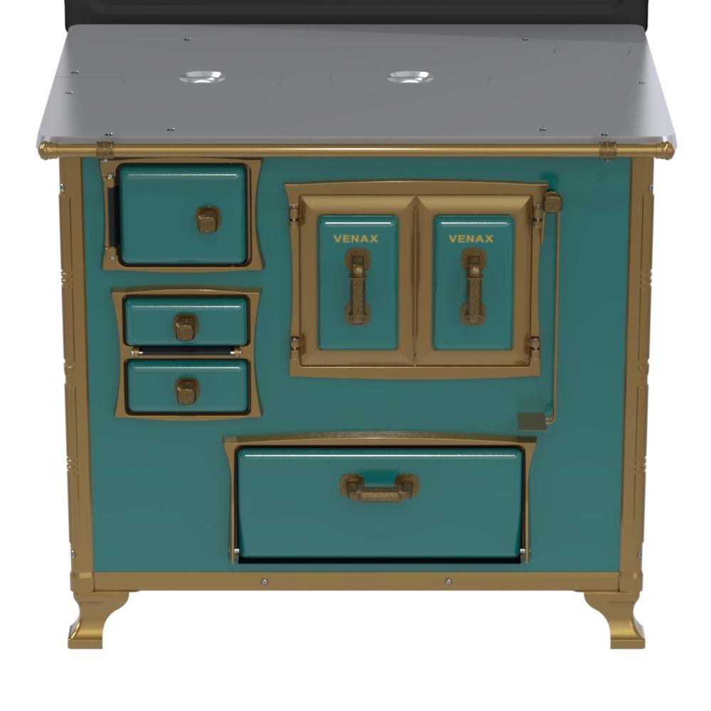 Fogao a Lenha Venax n 2 Renaissance Chapa de Aluminio Turquesa