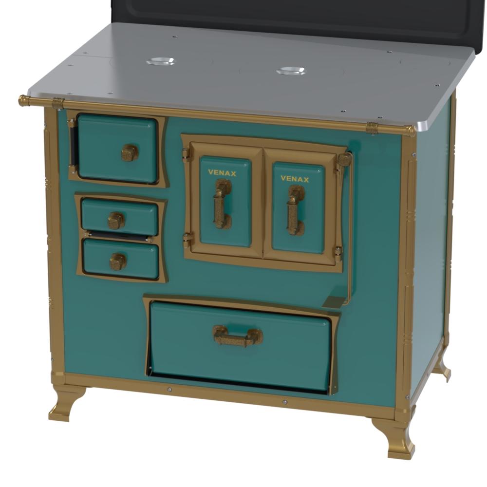 Fogao a Lenha Venax n 2 Renaissance Chapa de Aluminio Turquesa