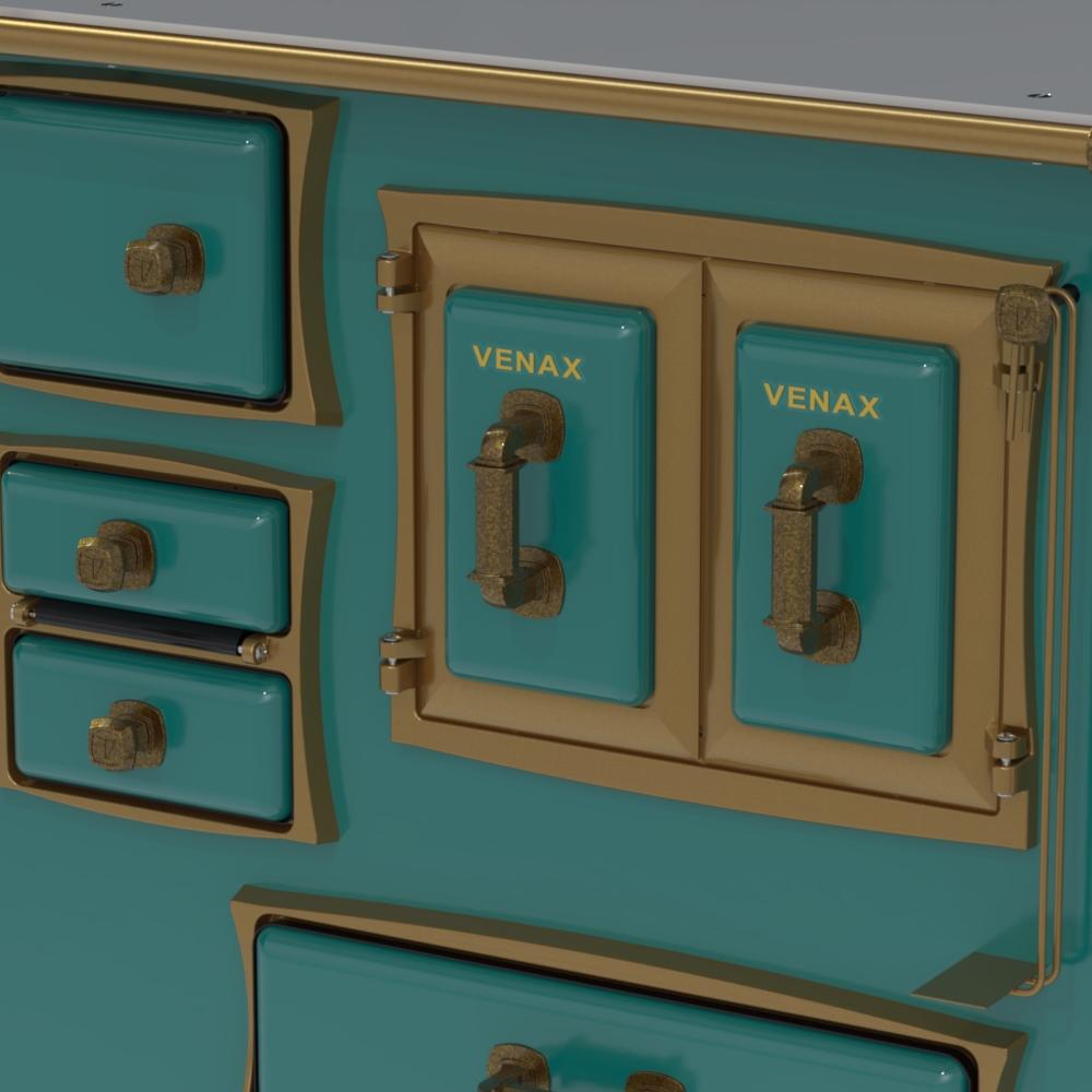 Fogao a Lenha Venax n 2 Renaissance Chapa de Aluminio Turquesa