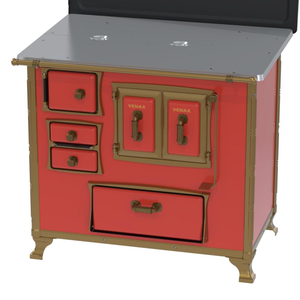 Fogao a Lenha Venax n 2 Renaissance Chapa de Aluminio Vermelho